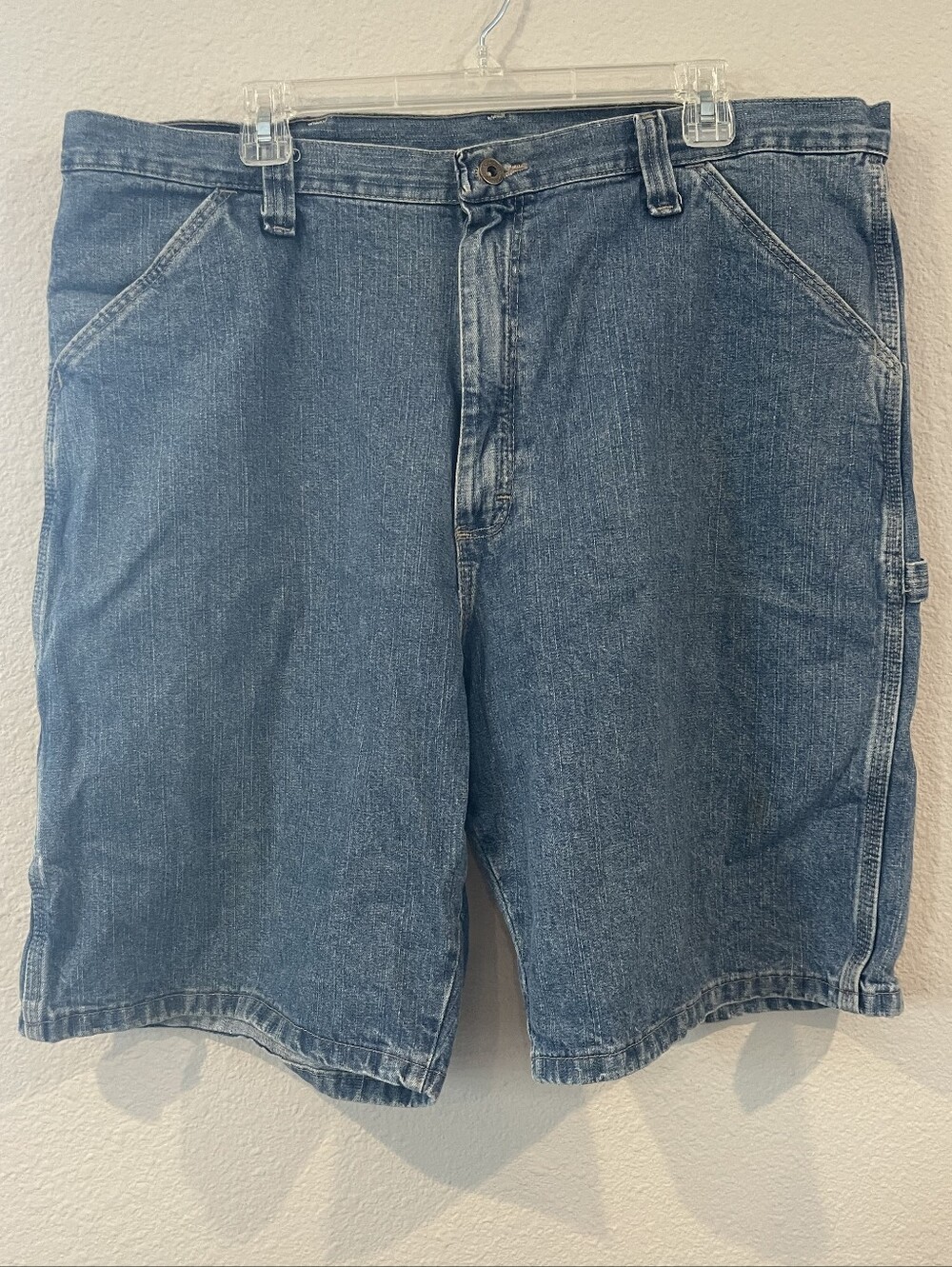 Wrangler Mens Cotton Blue Medium Wash 90s Style Jort Denim Jean Shorts Size 38